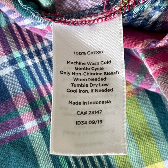Talbots Madras Classic Cotton Shirt Plaid Button Up Shirt Timeless Style Size XL - Picture 11 of 14